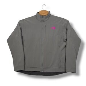 The North Face Apex Softshell Jacket Womens XXL Grey Pink Fleece Lined Windproof
